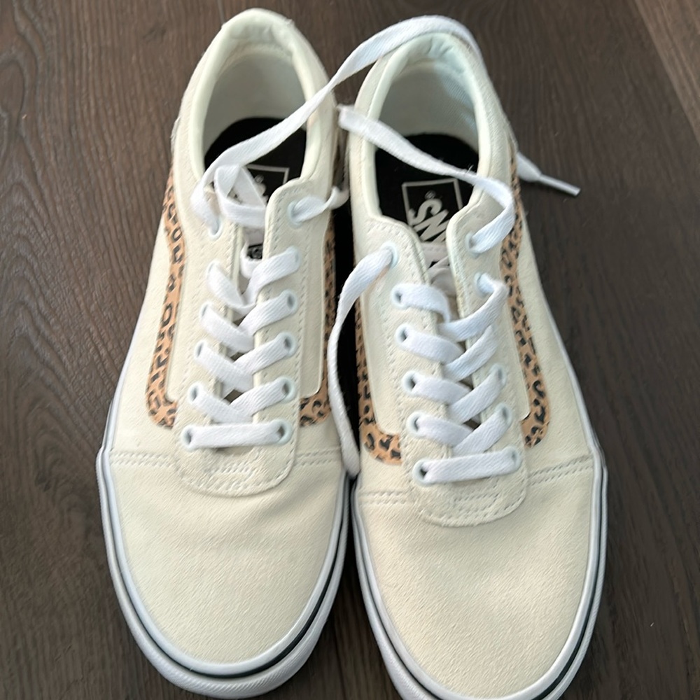 Vans with cheetah design, size 9.  Worn once.